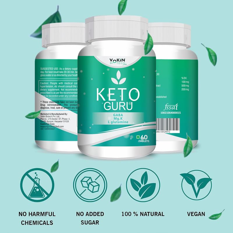 Vokin Biotech Keto Guru 60 Tablets Supplement for Weight Management, Fat Burner, Appetite Suppressant-  Grab2Buy Vokin Biotech Grab2Buy