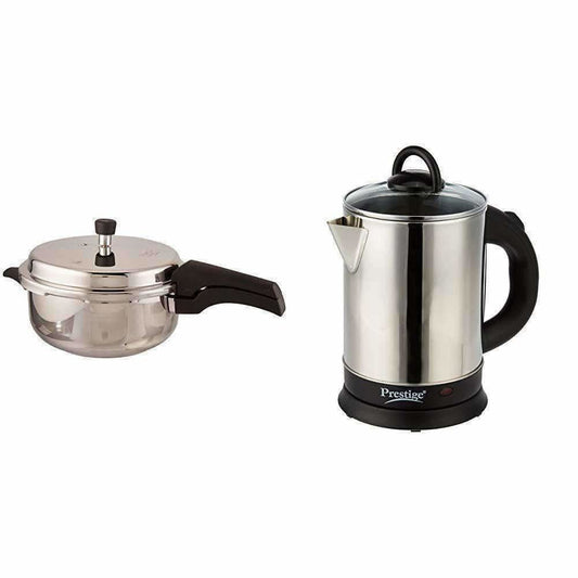 Prestige Deluxe Alpha Stainless Steel Deep Pan Pressure Cooker, 5 Litres, Silver - Grab2buy