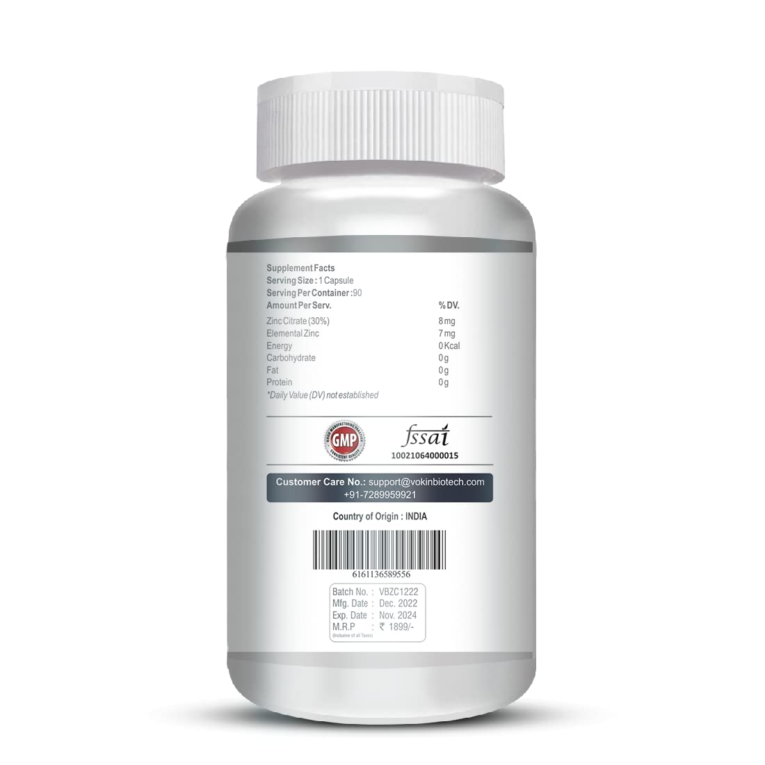 Vokin Biotech Zinc Citrate Supports Healthy Immune system Capsules  Grab2Buy Vokin Biotech Grab2Buy