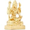 Estele Gold-Polished Adiyogi Shiva idol for Pooja/Car decor 