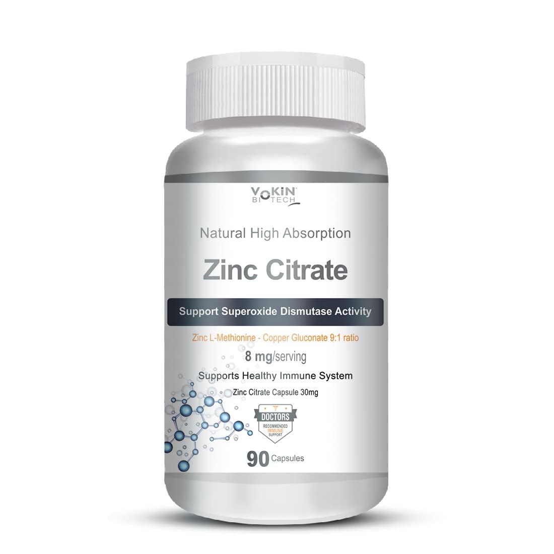 Vokin Biotech Zinc Citrate Supports Healthy Immune system Capsules  Grab2Buy Vokin Biotech Grab2Buy