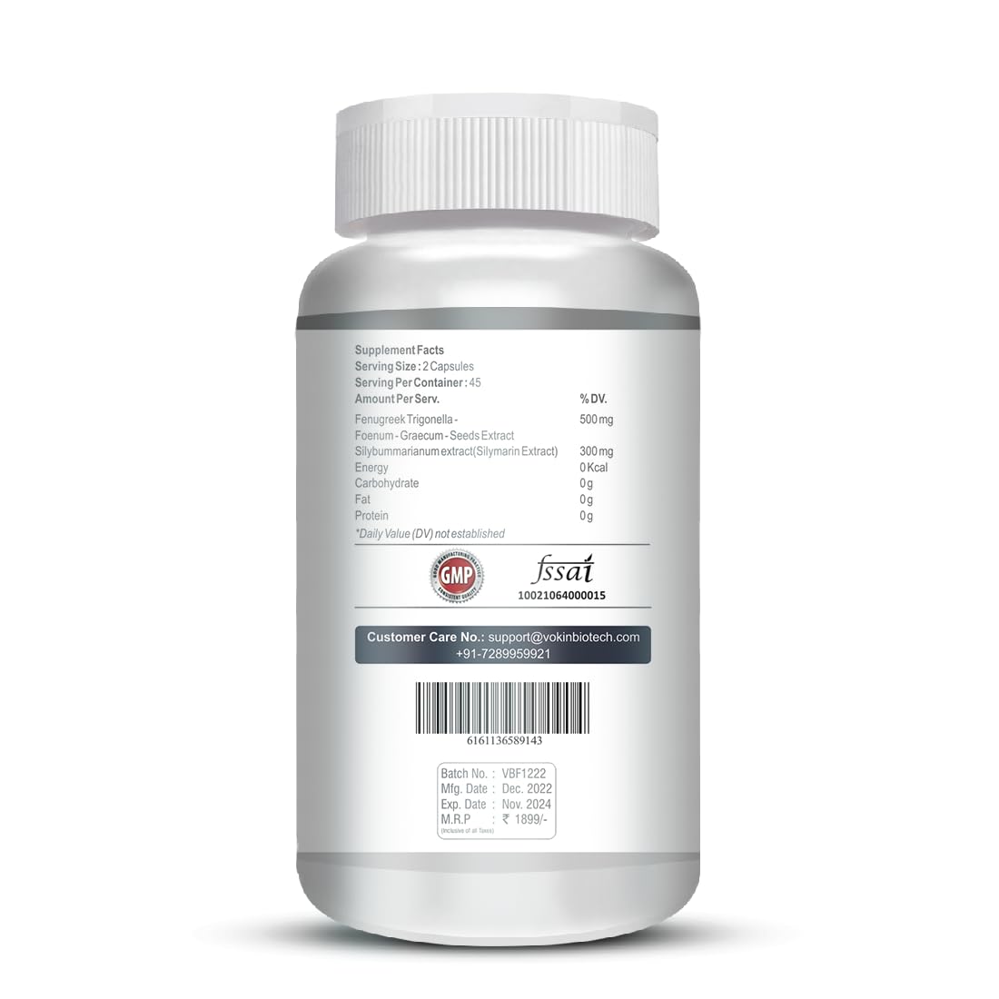 Vokin Biotech Fenugreek Seed Extract Supplement 500mg, Silymarin Extract 300mg Support Healthy Glucose Levels  Grab2Buy Vokin Biotech Grab2Buy
