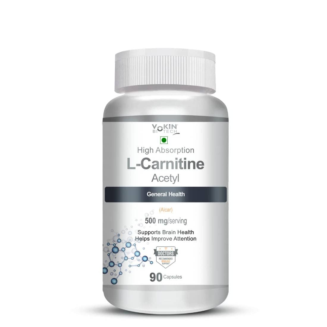 Vokin Biotech L-Carnitine Acetyl (ALCAR)- Support Brain Health- 500 mg  Grab2Buy Vokin Biotech Grab2Buy