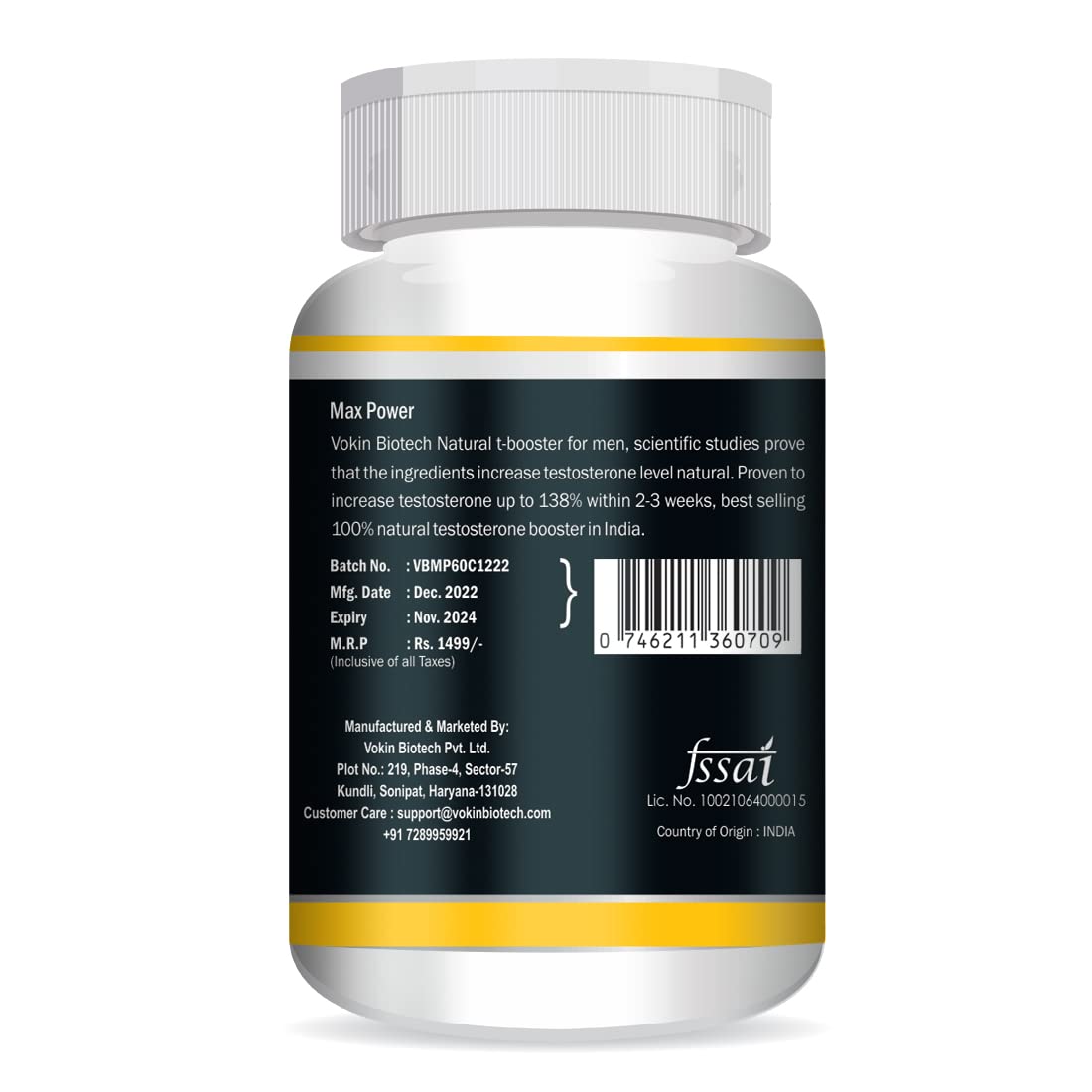 Vokin Biotech 100% Natural Max Power 800MG Testosterone Booster And Bodybuilding Supplement  Grab2Buy Vokin Biotech Grab2Buy