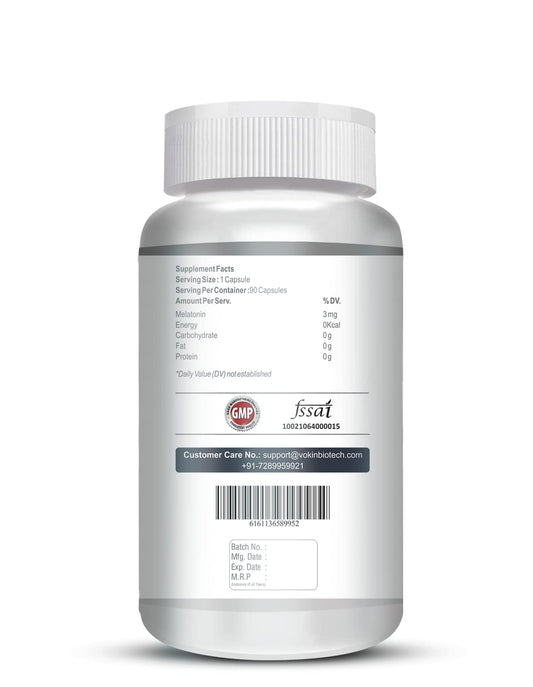 Vokin Biotech Melatonin 3mg Healthy Sleep Cycle | Helps Stress & Anxiety Relief | Improve Concentration  Grab2Buy Vokin Biotech Grab2Buy
