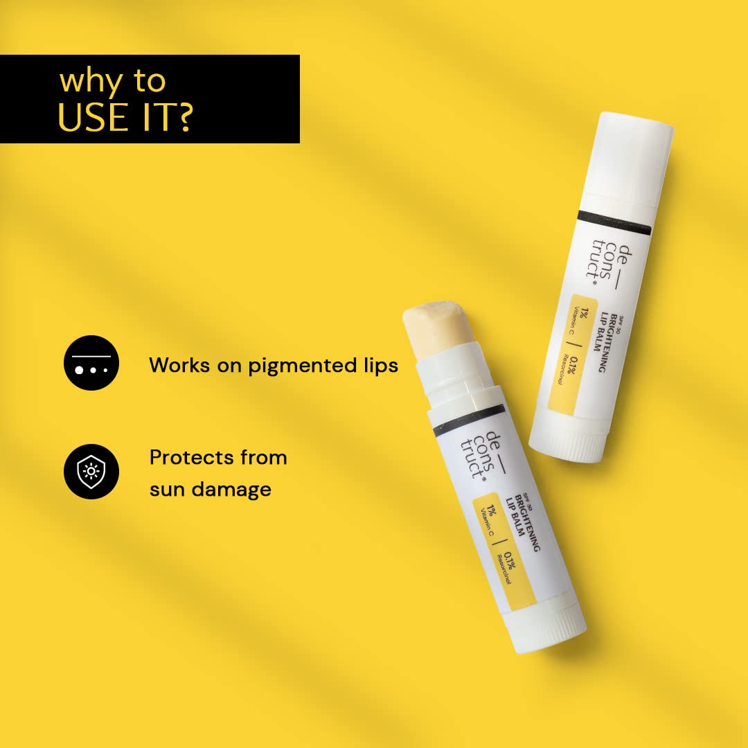 Deconstruct Brightening Lip Balm with SPF 50 - For Dark, Pigmented, Dry, Flaky Lips  Grab2Buy Deconstruct Grab2Buy