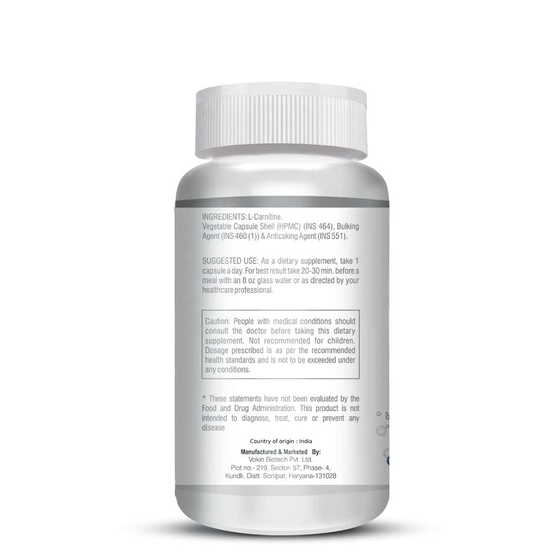 Vokin Biotech L-Carnitine Acetyl (ALCAR)- Support Brain Health- 500 mg  Grab2Buy Vokin Biotech Grab2Buy
