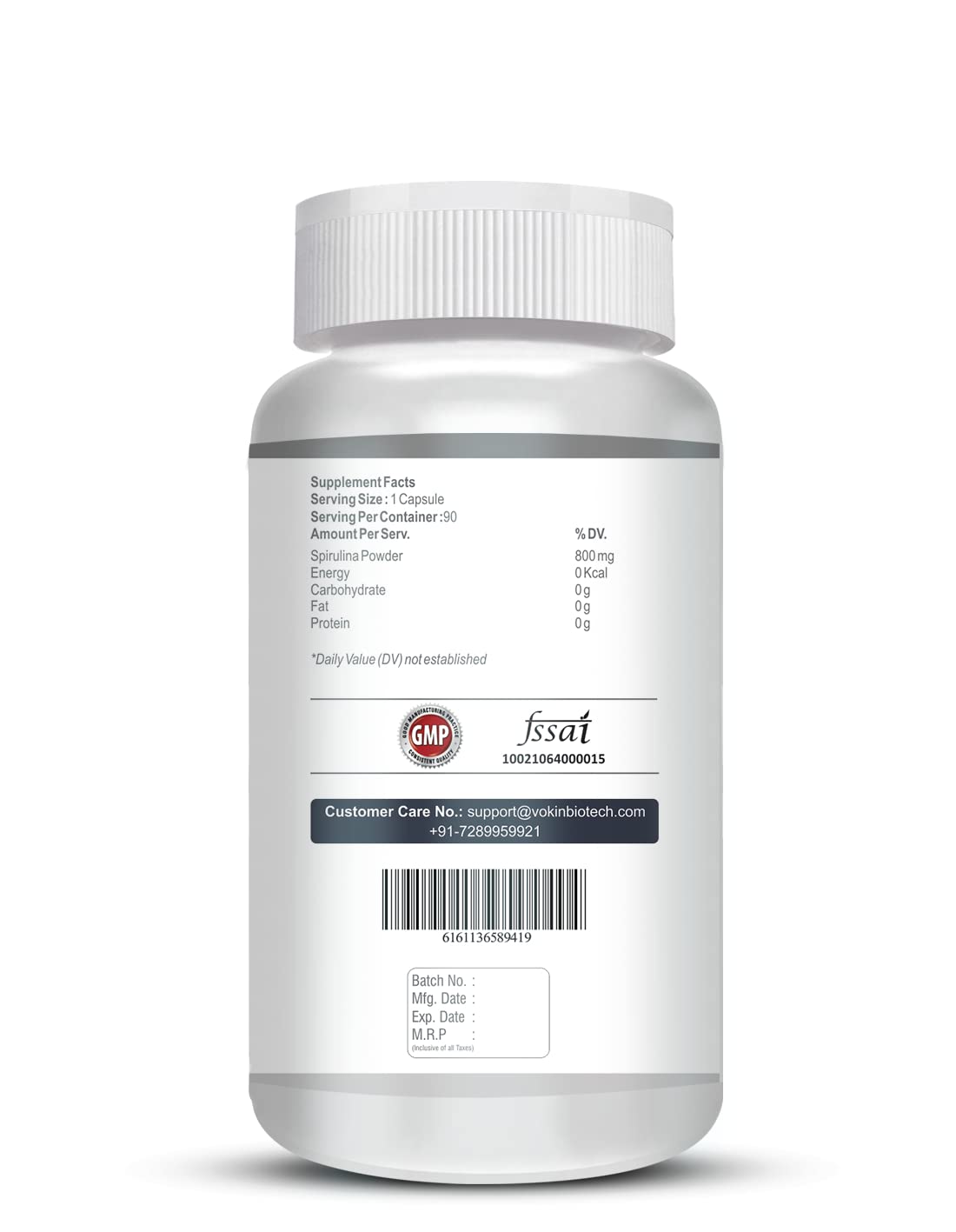 Vokin Biotech Spirulina- Support Heart Health and Liver Health -800mg  Grab2Buy Vokin Biotech Grab2Buy