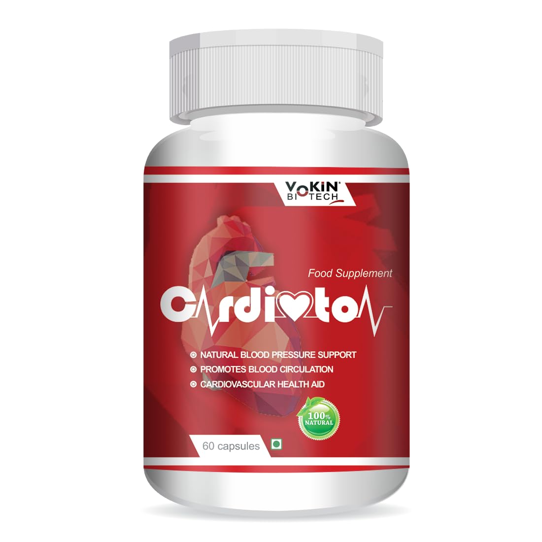 Vokin Biotech Cardioton 60 Capsules with Coenzyme Q10 & Arjuna Extract For Heart Health  Grab2Buy Vokin Biotech Grab2Buy