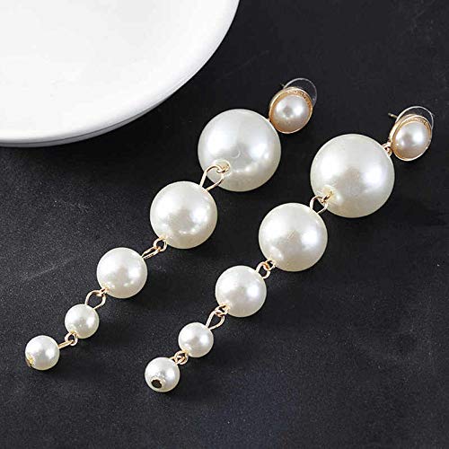 Gold-Plated Alloy Pearl Droplets Earrings - The Pari - Grab2buy