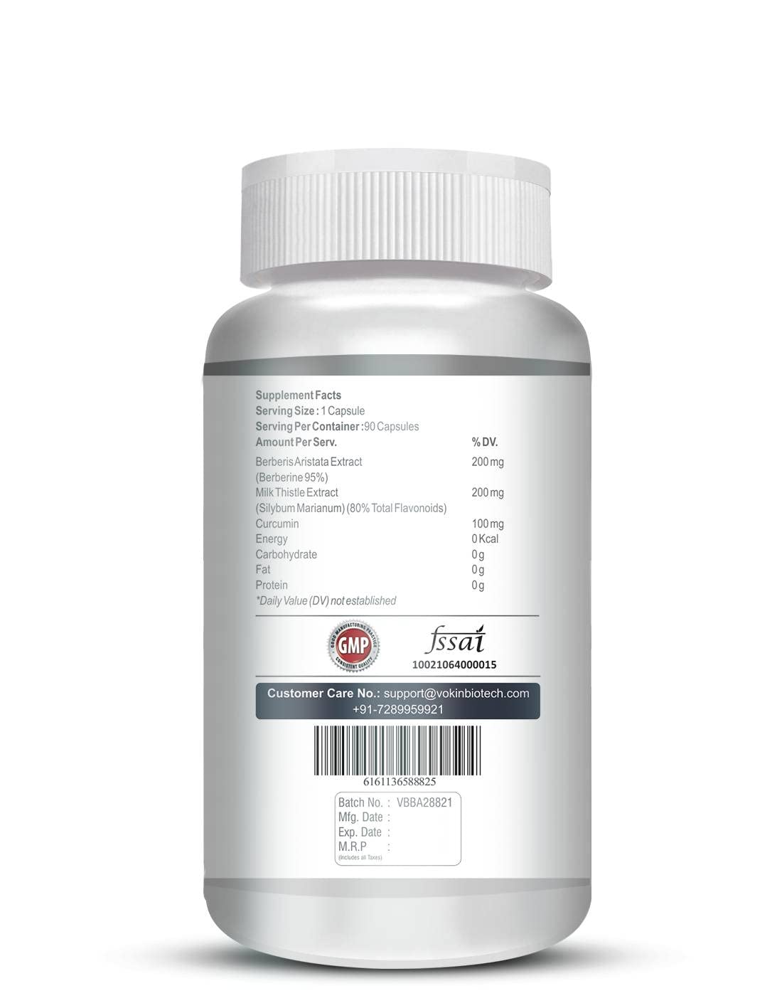 Vokin Biotech Berberis Berberine 95% with Milk Thistle Vegetable Capsules  Grab2Buy Vokin Biotech Grab2Buy