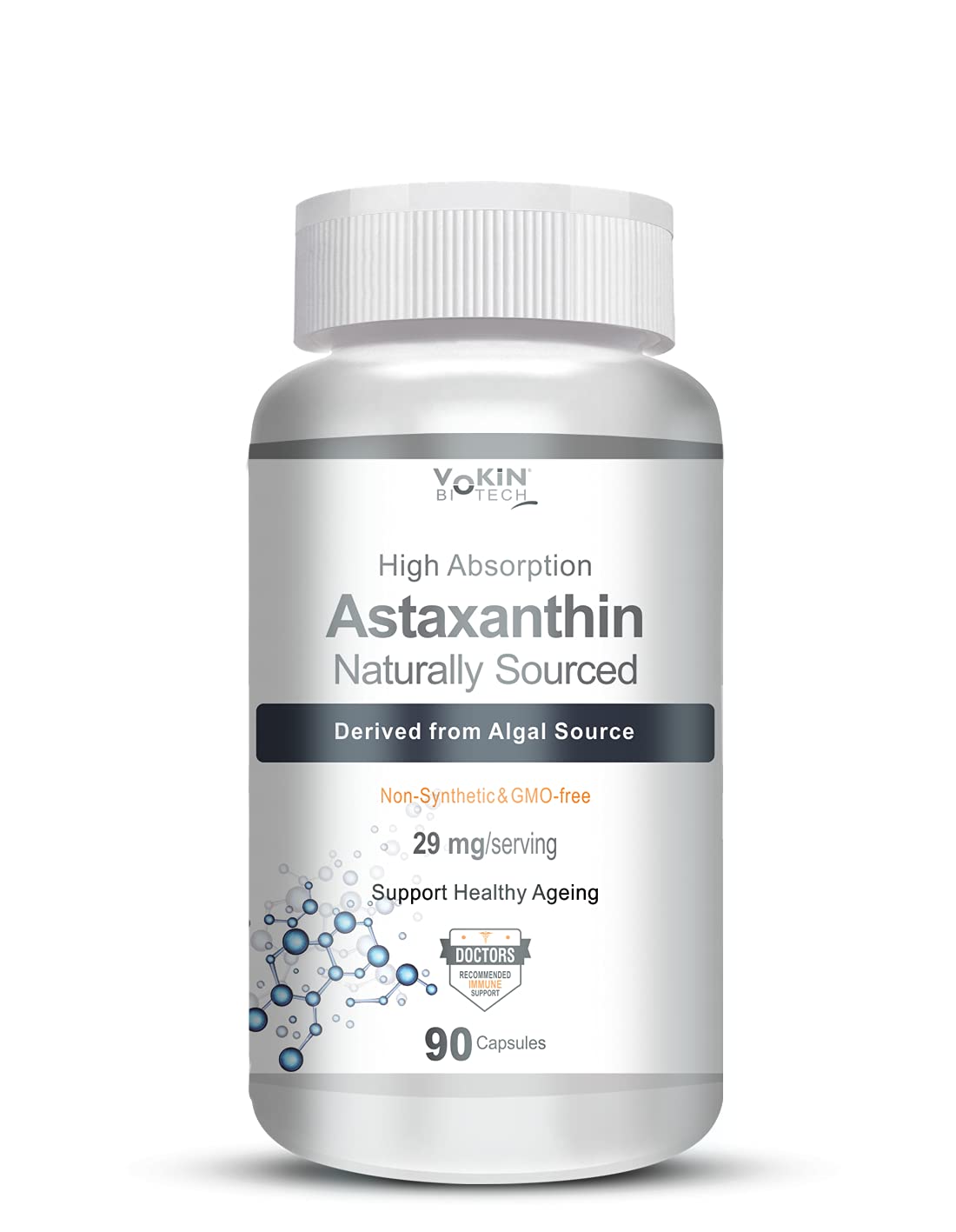 Vokin Biotech Astaxanthin 29mg - Naturally Sourced from Algae - Non-Synthetic - Best or Healthy Ageing  Grab2Buy Vokin Biotech Grab2Buy