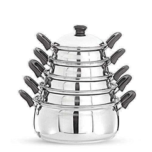 Stainless Steel Cook and Serve Handi Set (5-Pieces, Silver)