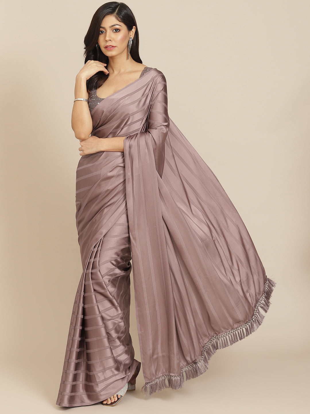 Tikhi Imli Gunmetal-Toned Striped Grab2Buy 