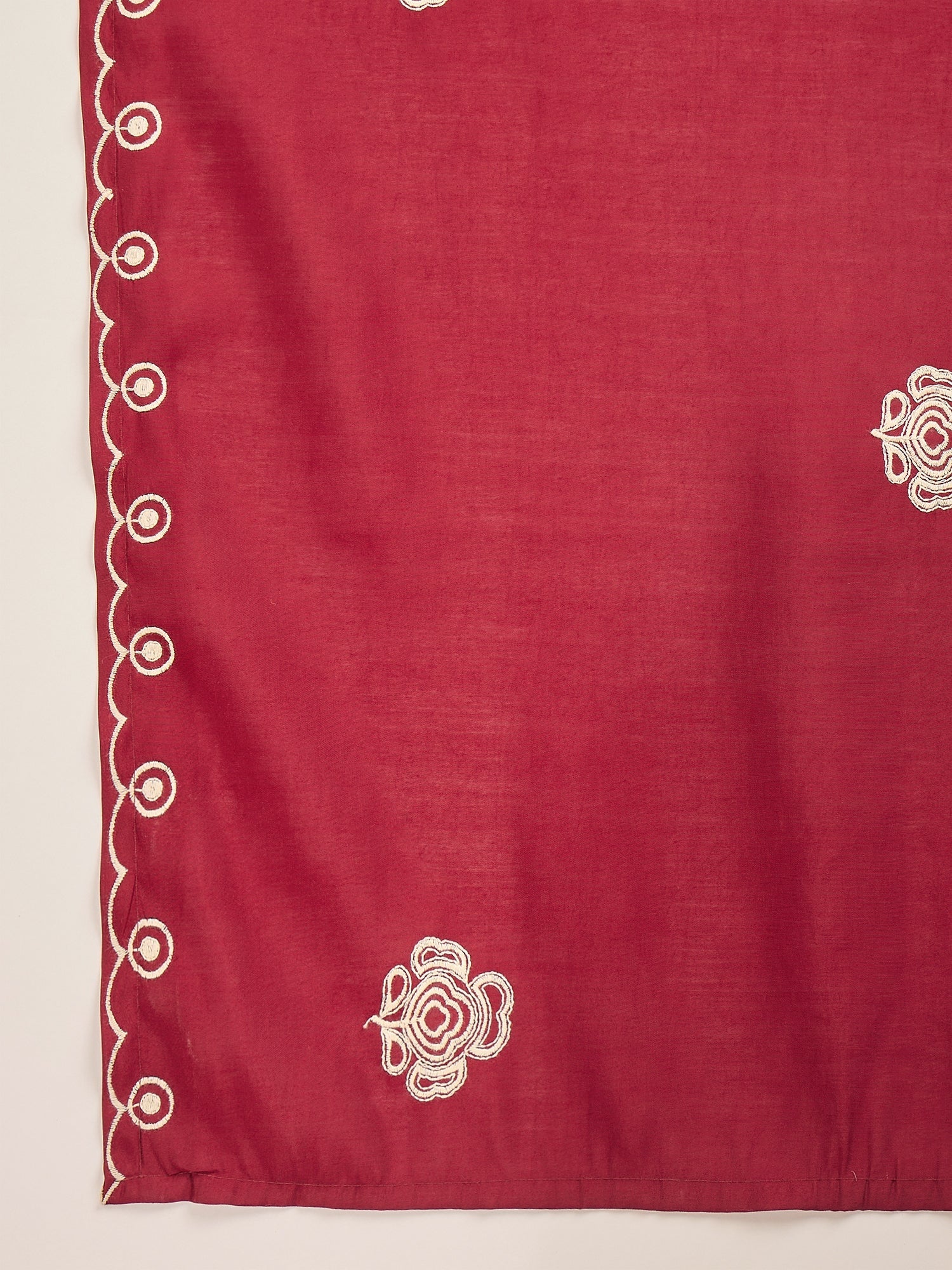 Joban Fashion Maroon Silk Embroidery Readymade Kurta Set