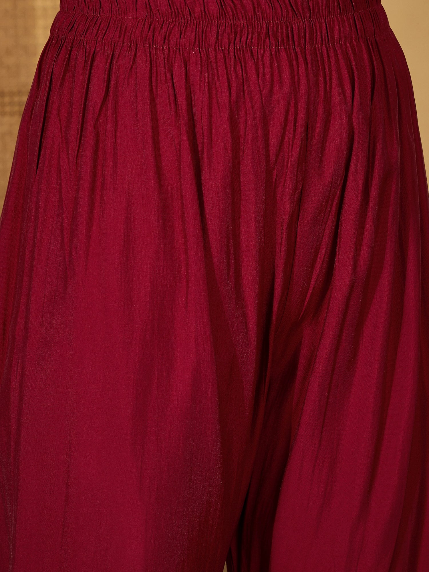 Joban Fashion Maroon Silk Embroidery Readymade Kurta Set