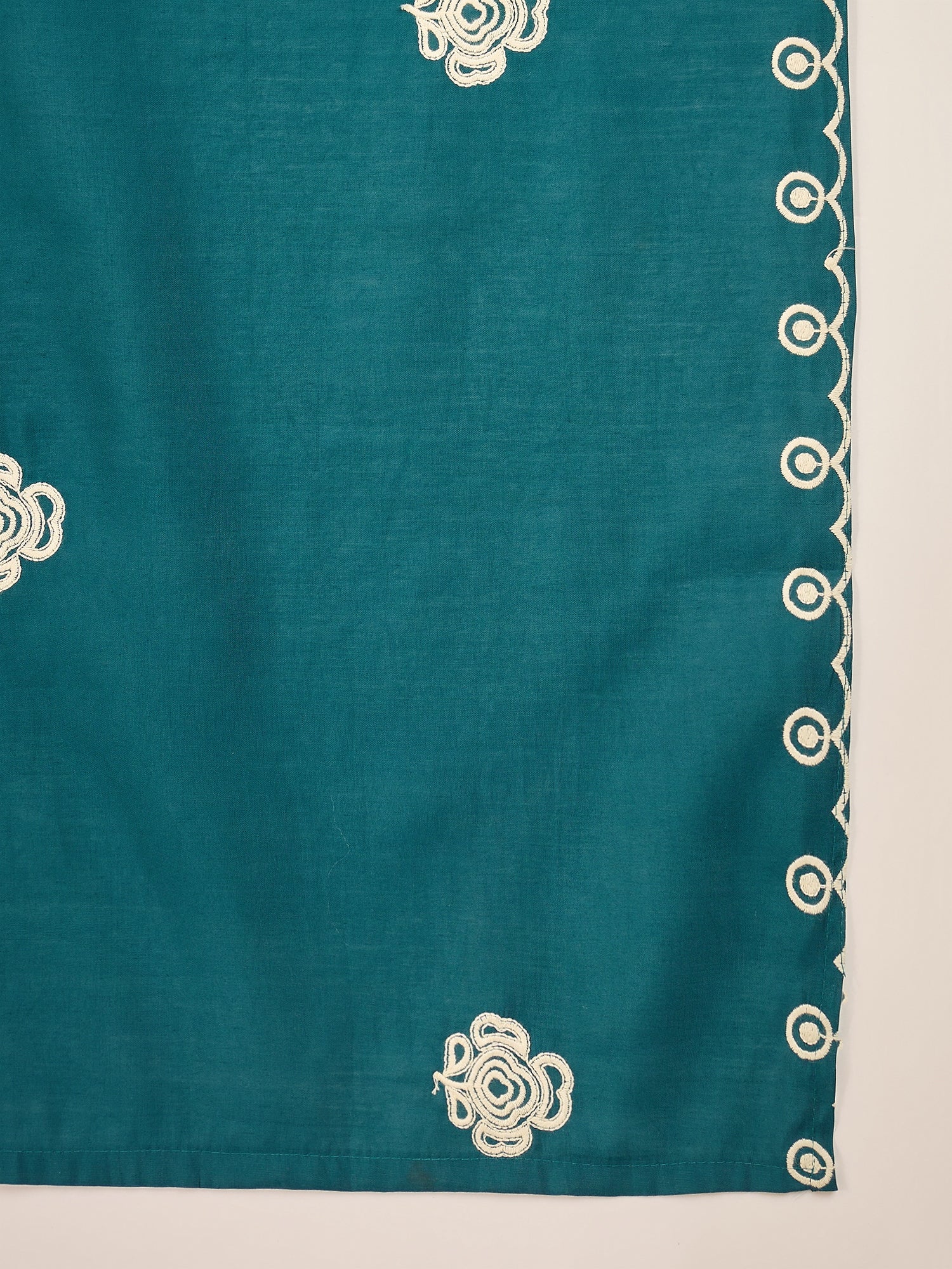 Joban Fashion Teal Silk Embroidery Readymade Kurta Set