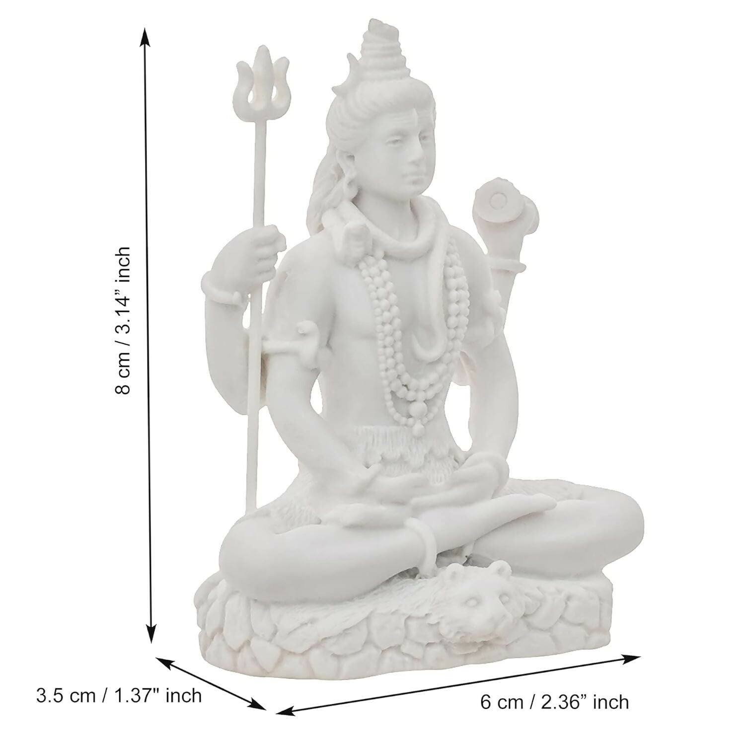 eCraftIndia White Polyresin Lord Shiva Statue - Grab2buy