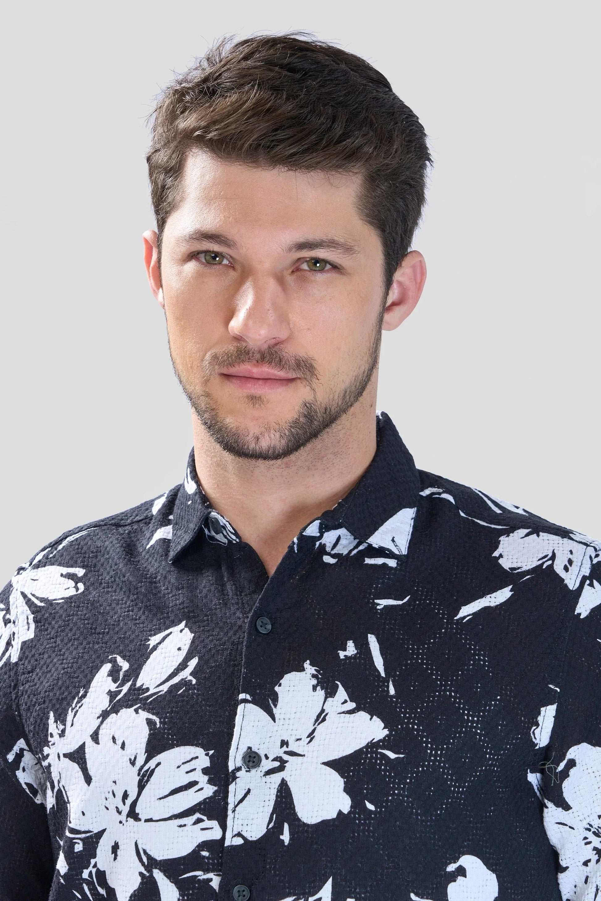 Xkind Black Floral Printed Textured Regular Fit Shirt  Grab2Buy Xkind Grab2Buy