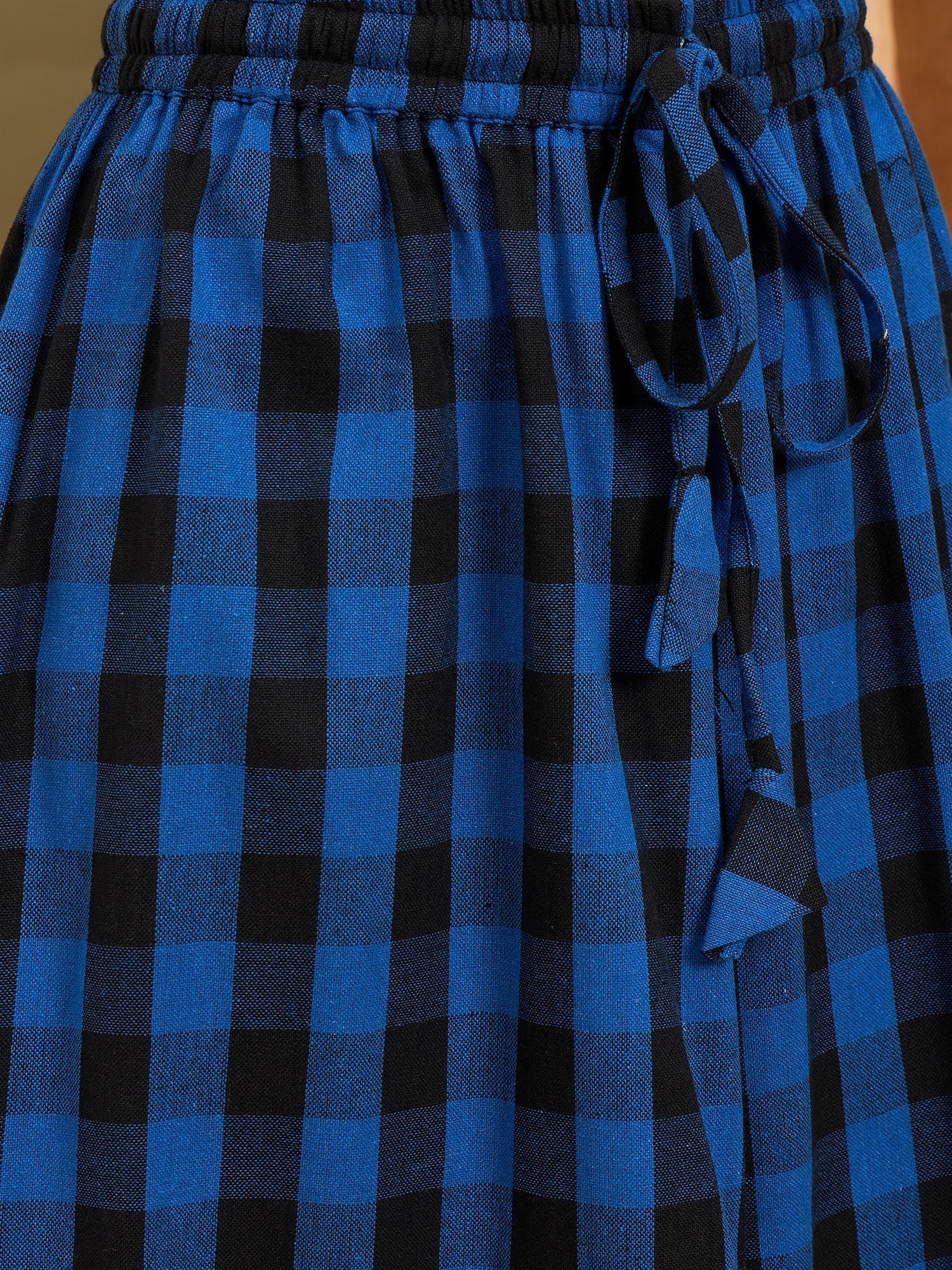 InWeave Ink Blue Black Check Skirt 