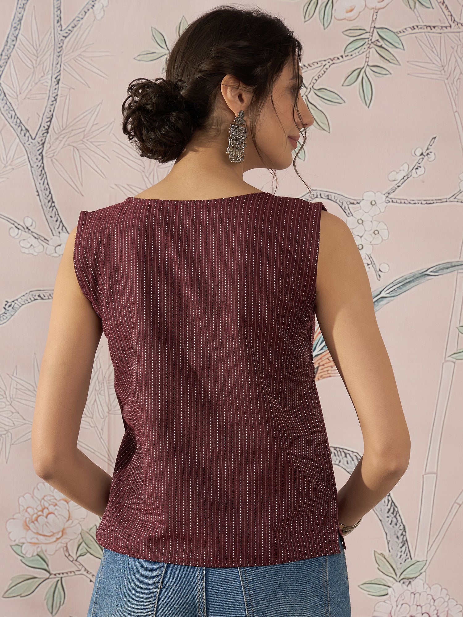 InWeave Wine Kantha W/S Top 
