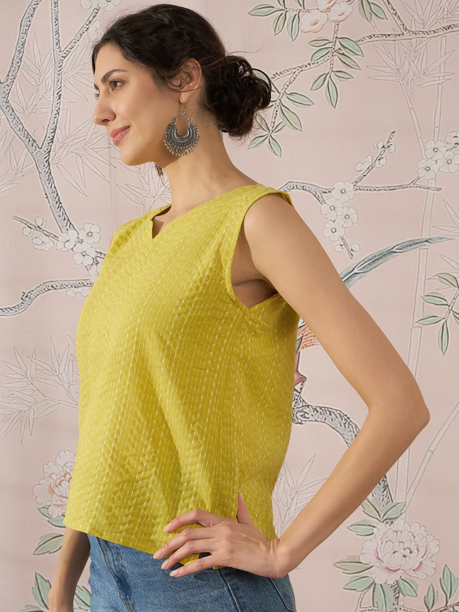 InWeave Light Yellow Kantha W/S Top 