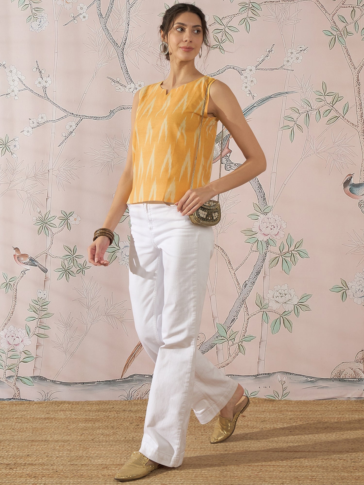 InWeave Yellow Ikkat W/S Top 