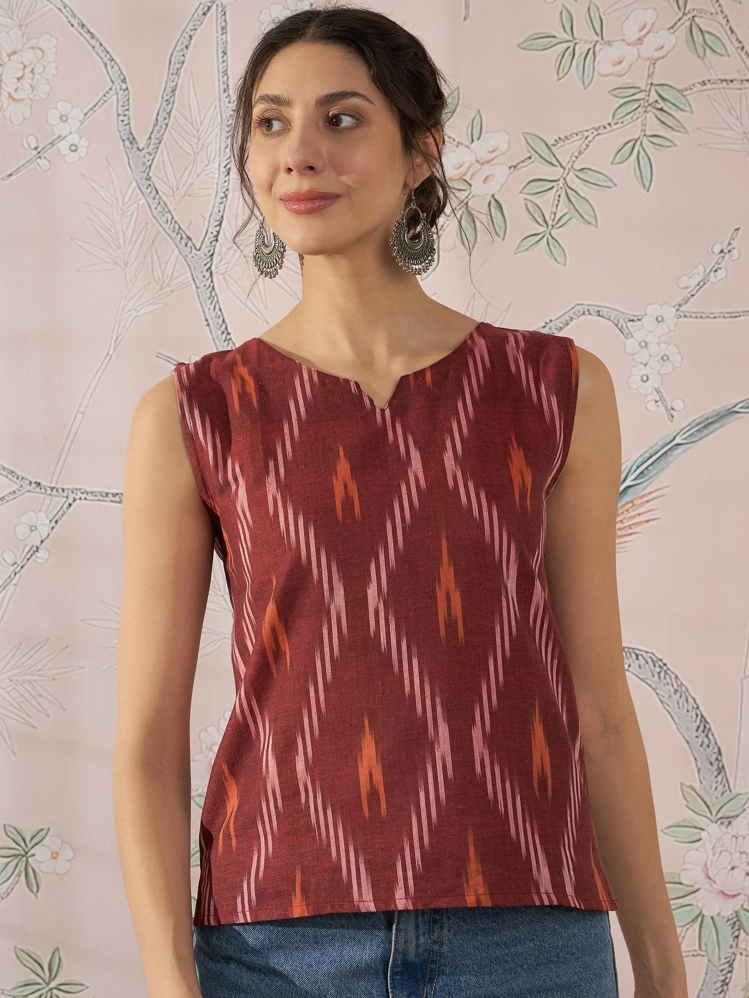 InWeave Rust Ikkat W/S Top 