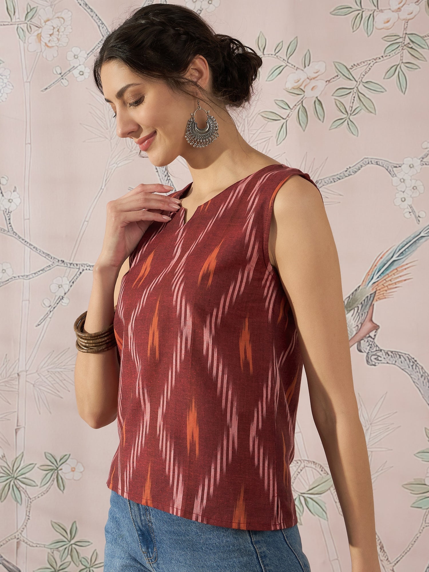 InWeave Rust Ikkat W/S Top 