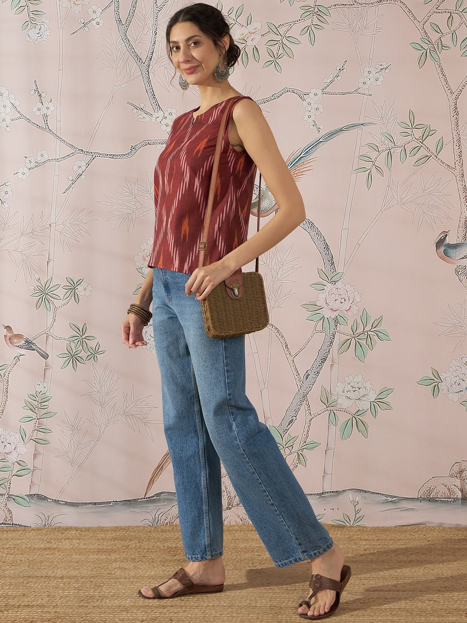 InWeave Rust Ikkat W/S Top 