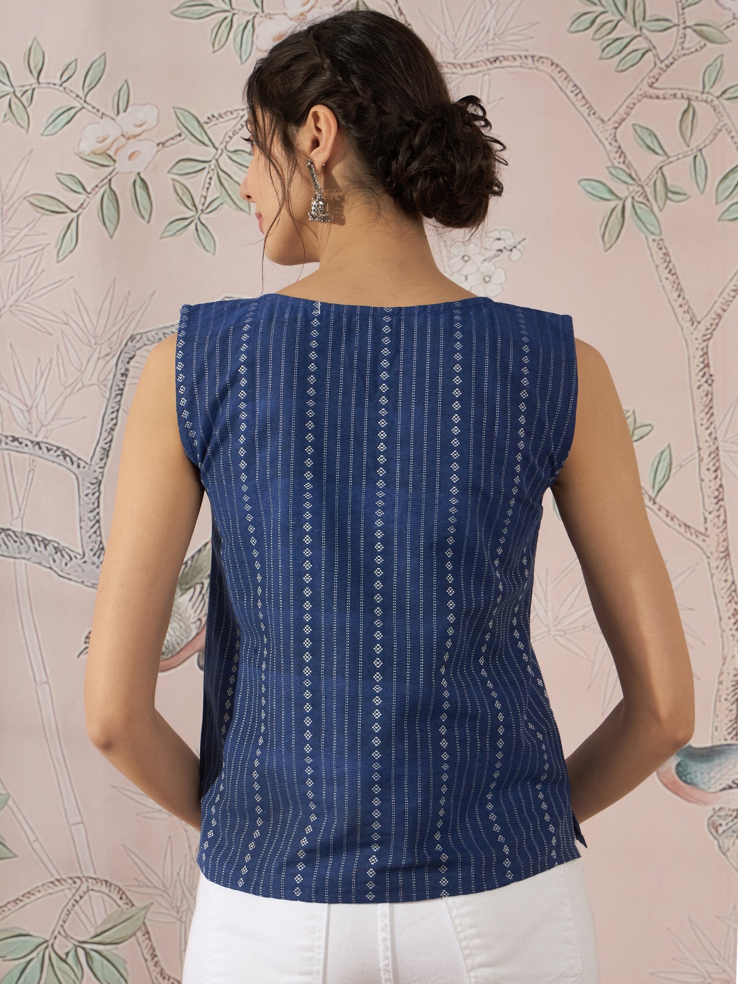 InWeave Indigo Striped Kantha W/S Top 