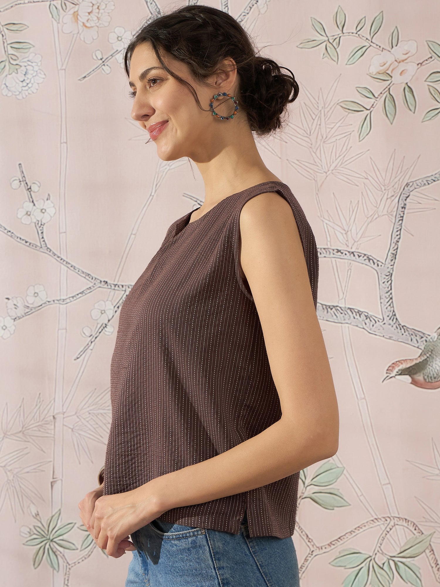InWeave Dark Brown Kantha W/S Top 