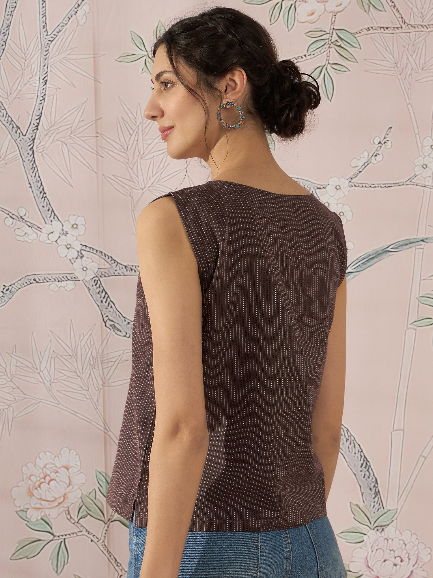 InWeave Dark Brown Kantha W/S Top 