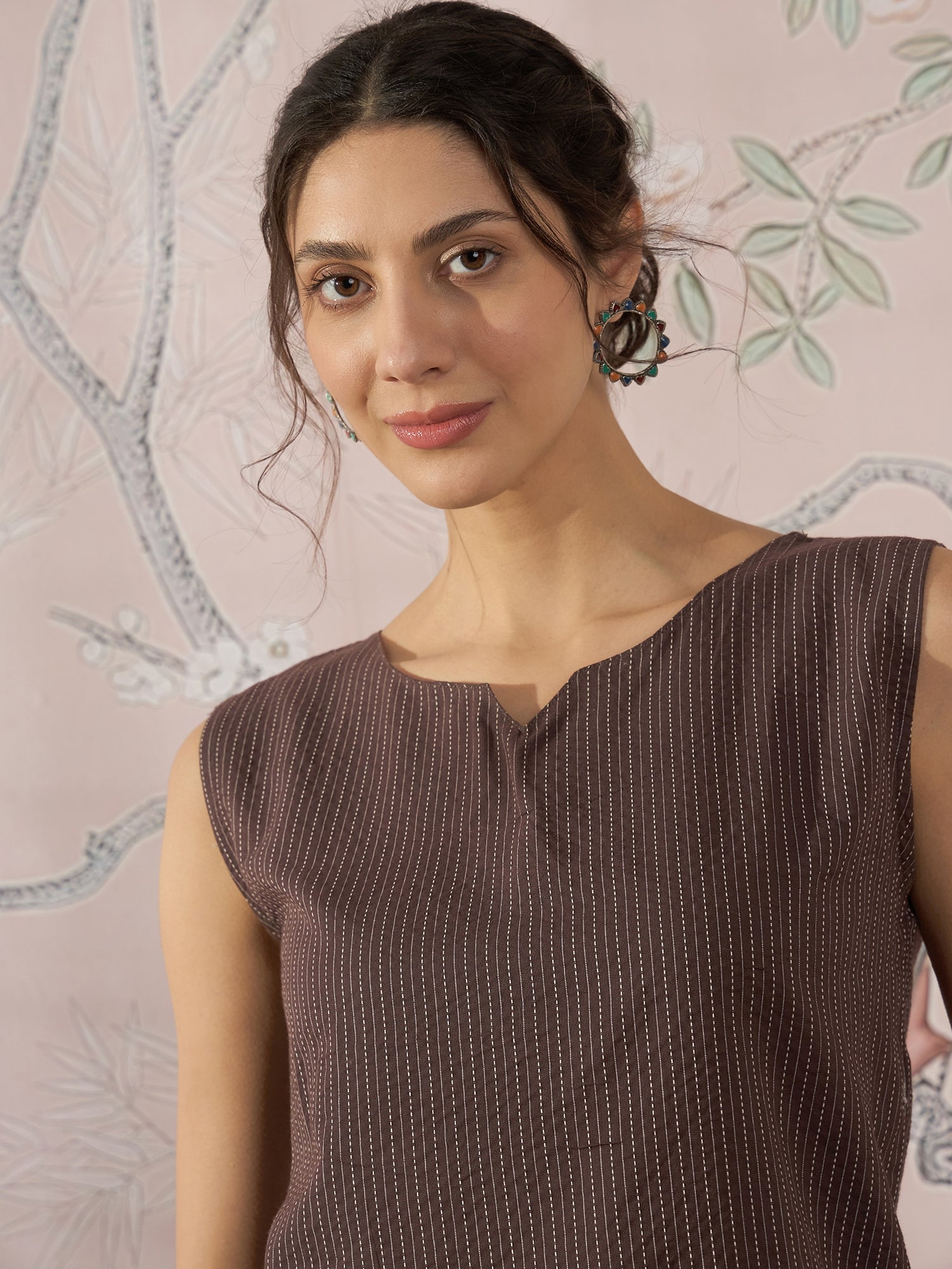 InWeave Dark Brown Kantha W/S Top 