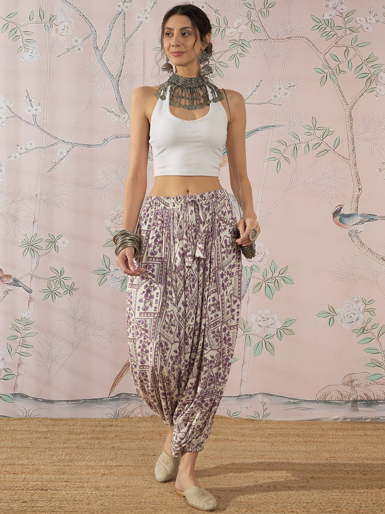 InWeave Mauve Ethnic Window Harem Pant 