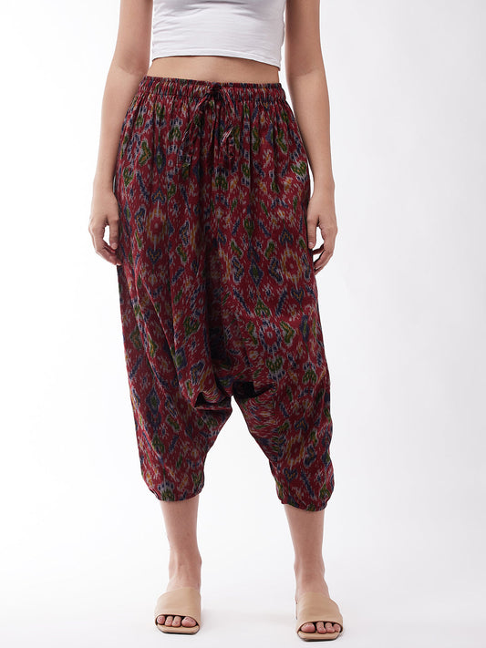 InWeave Women's Abstract Ikkat Harem Pant 