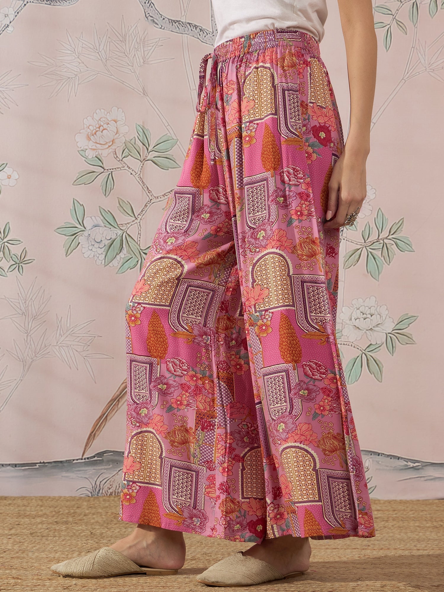 InWeave Dull Pink Window Palazzo 