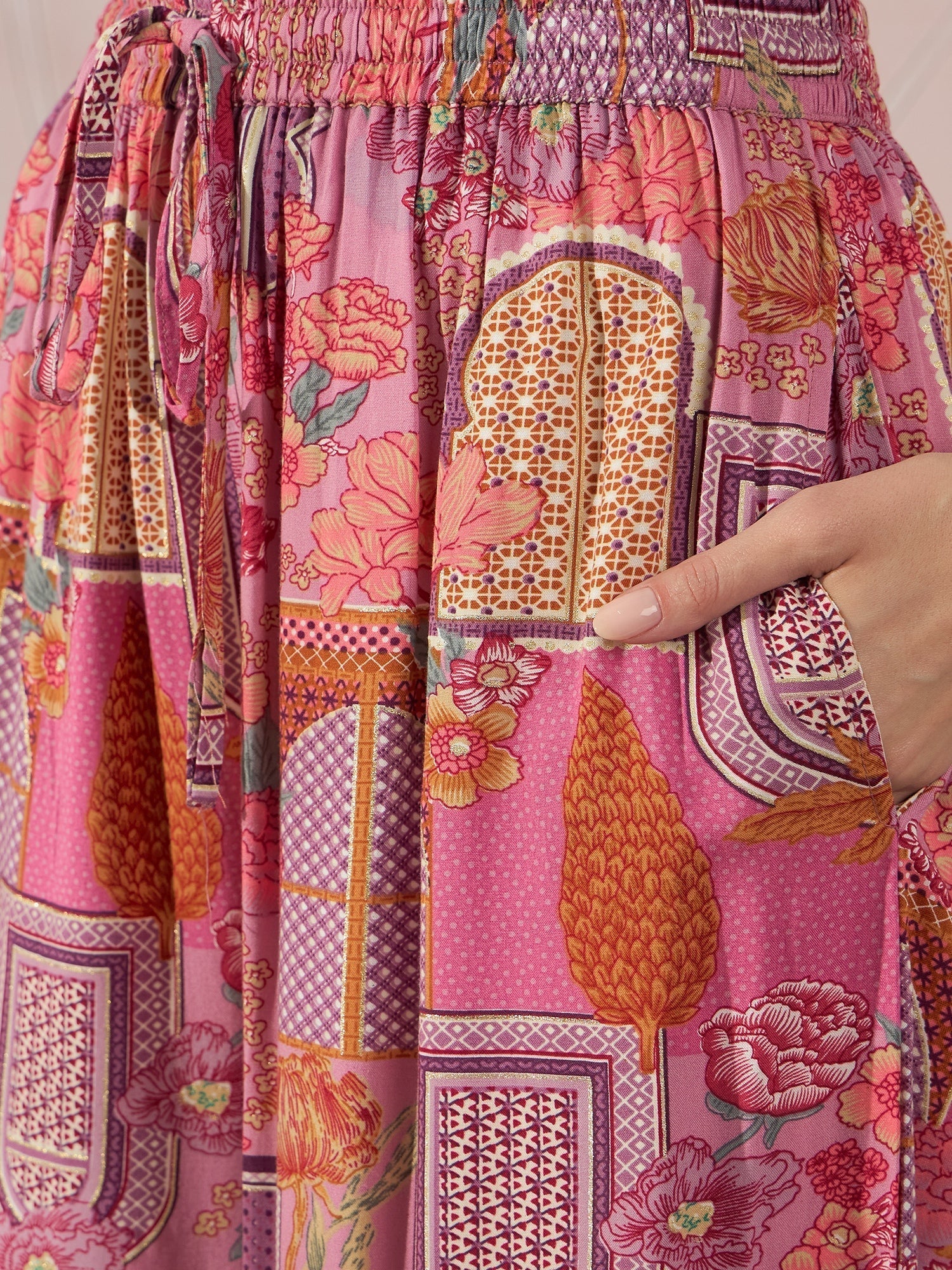 InWeave Dull Pink Window Palazzo 