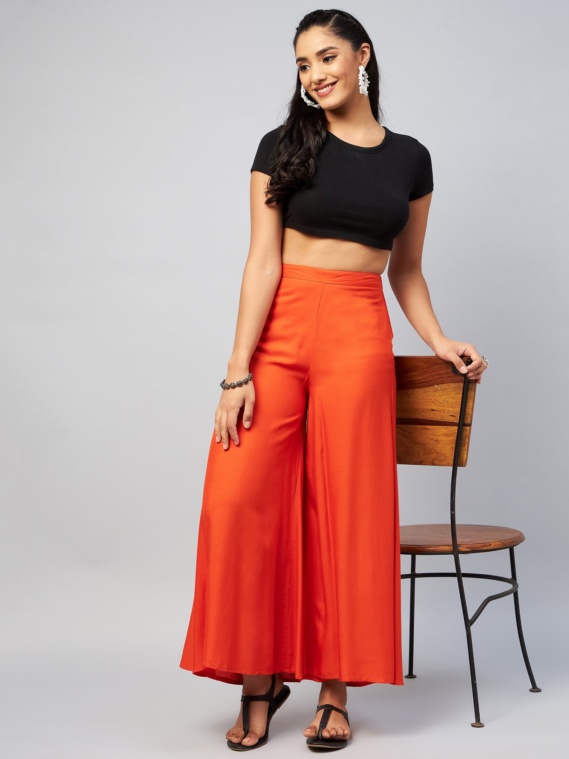 InWeave Solid Orange Palazzo 