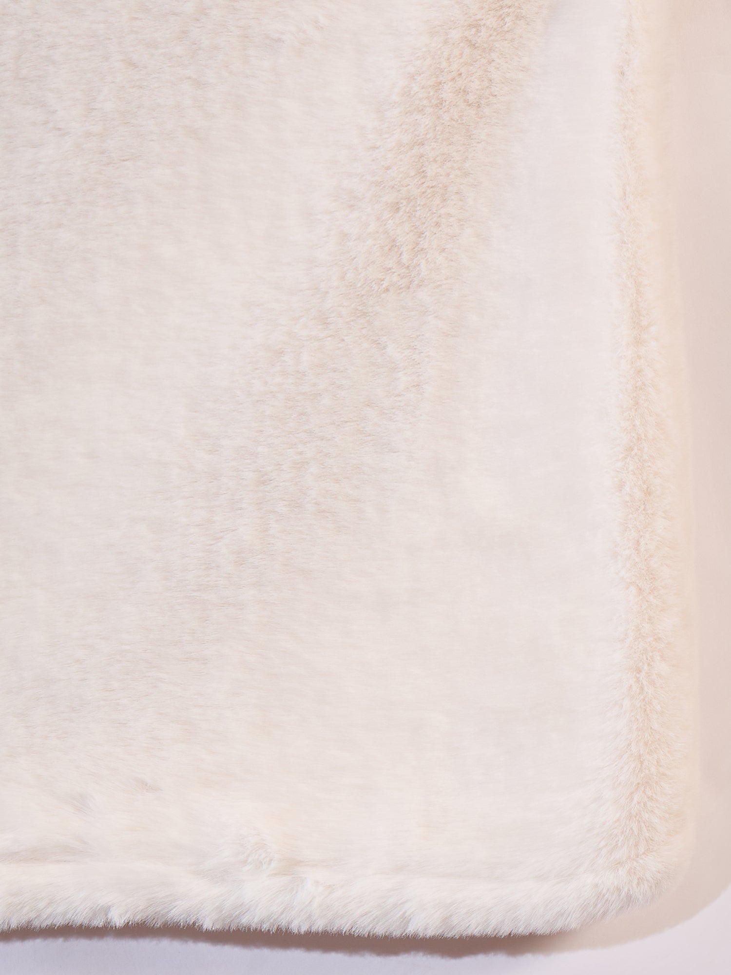 InWeave Cream Rabbit Faux Fur Poncho 