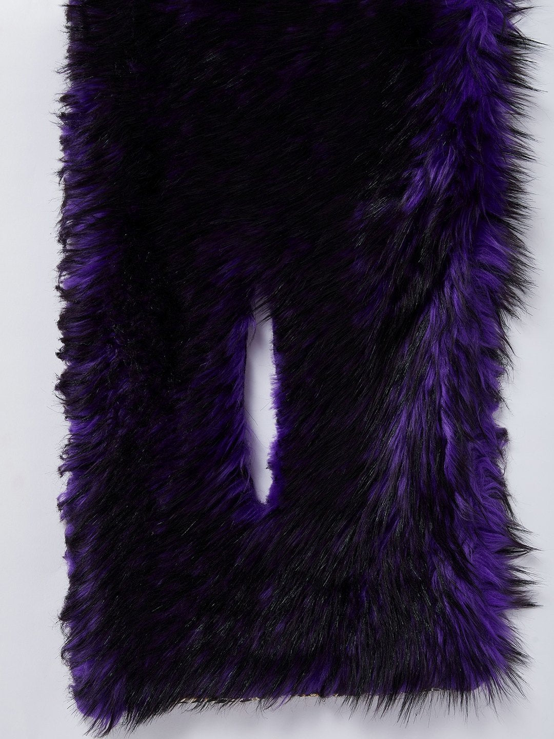 InWeave Purple Black Faux Fur Cape 