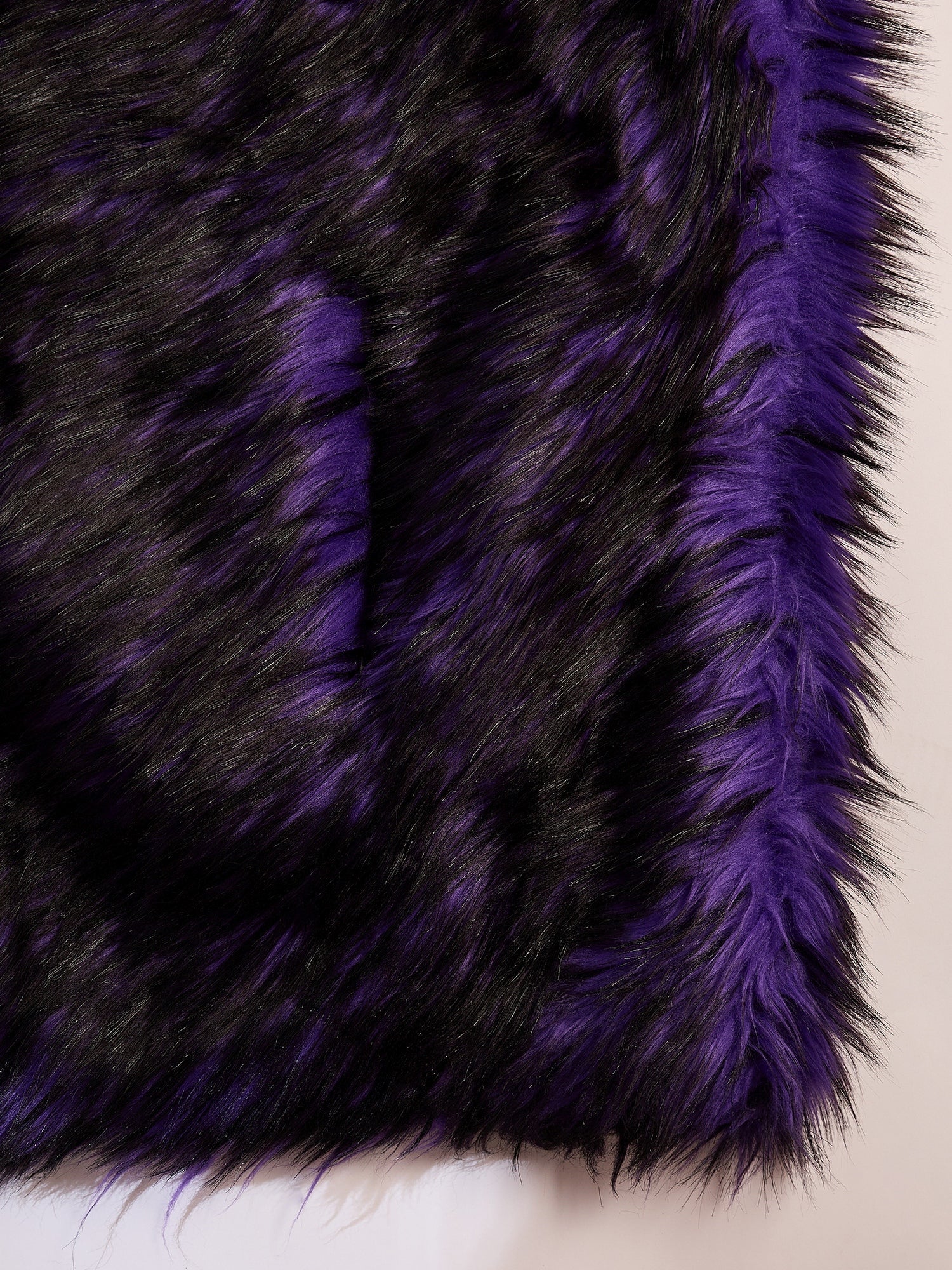 InWeave Purple Black Faux Fur Cape 