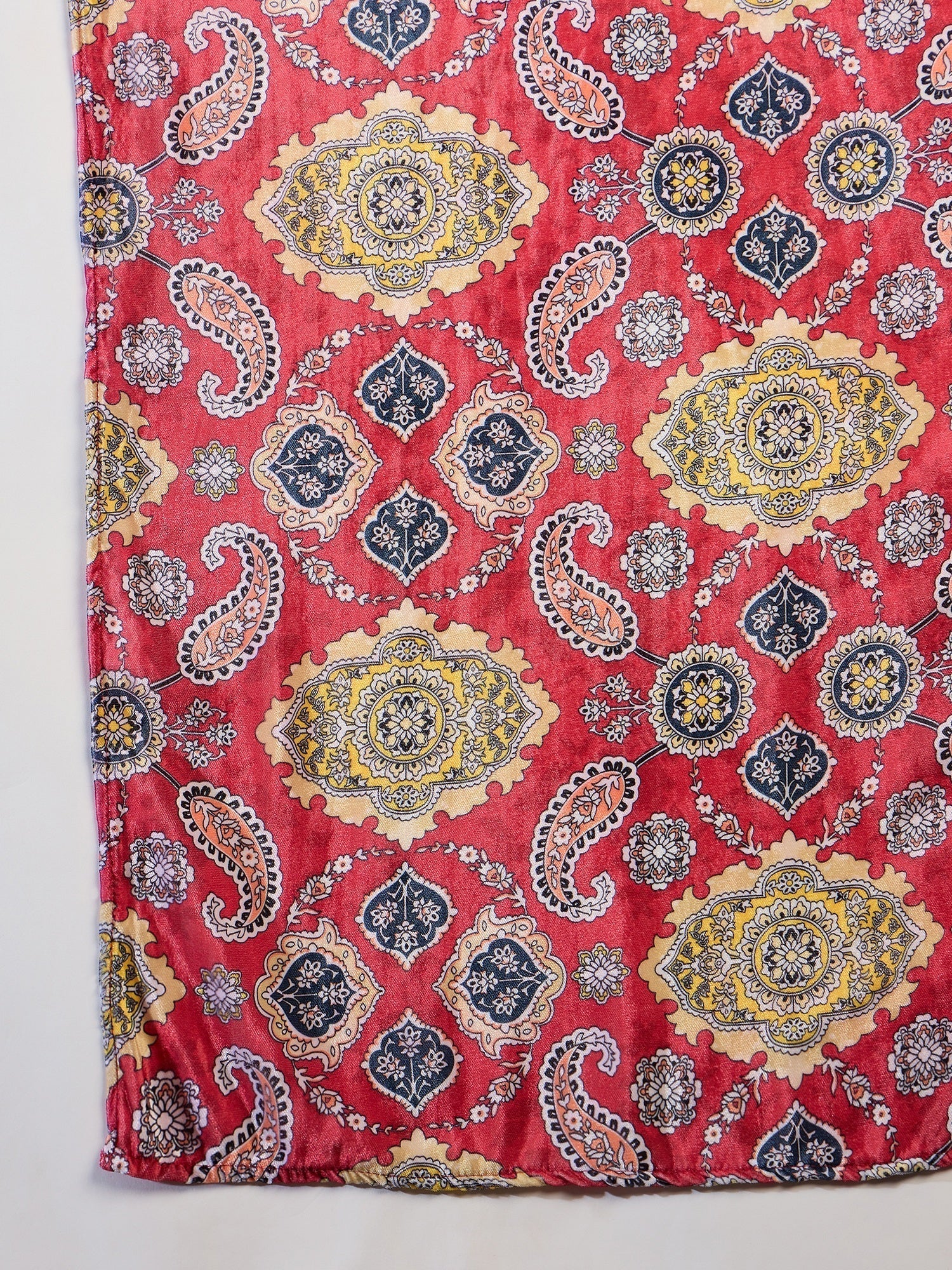 InWeave Red Printed Velvet Shawl 