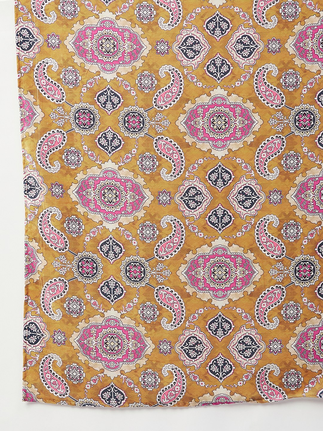InWeave Yellow Printed Velvet Shawl 