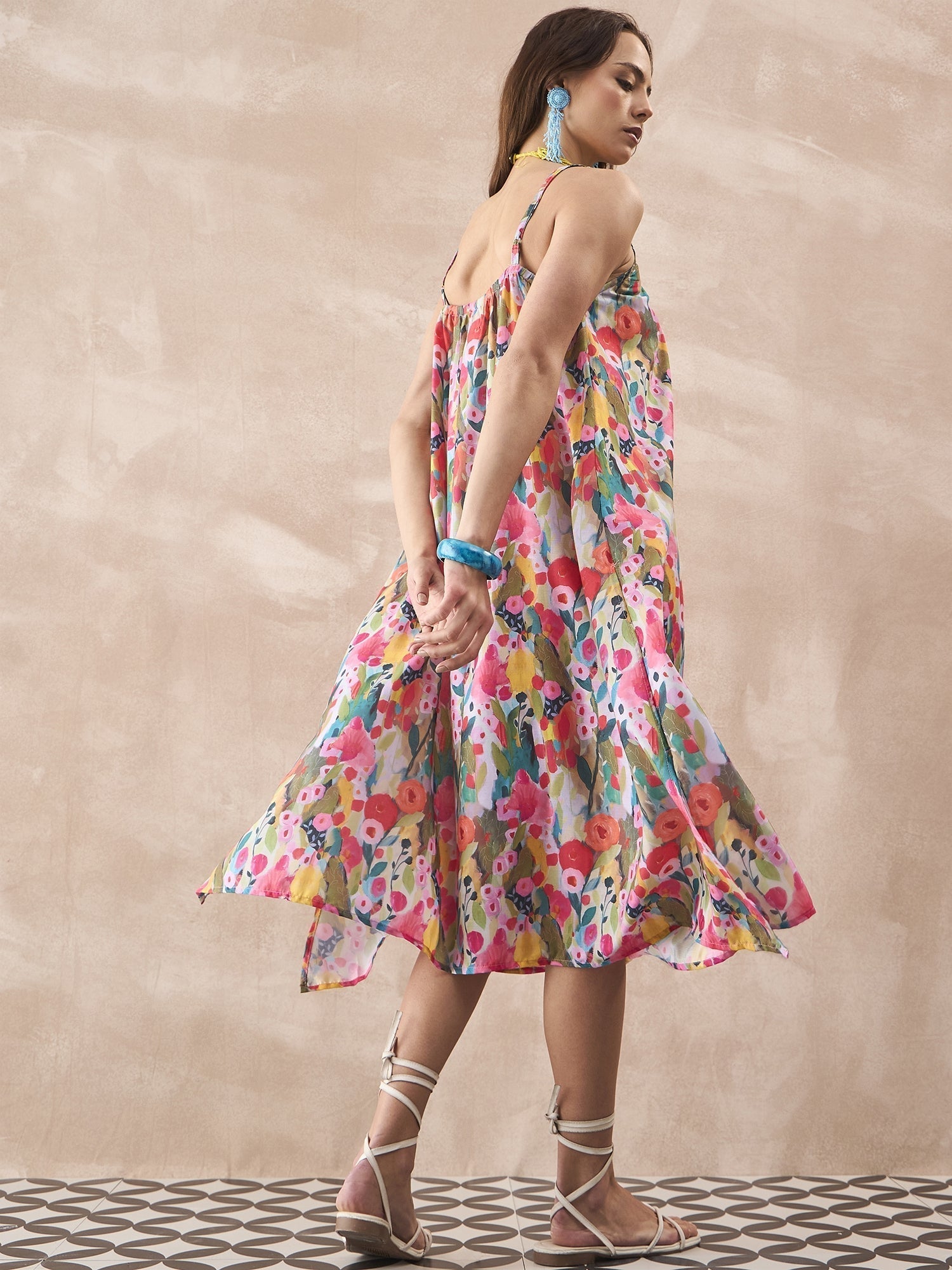 InWeave Multi Flower Strappy Dress 