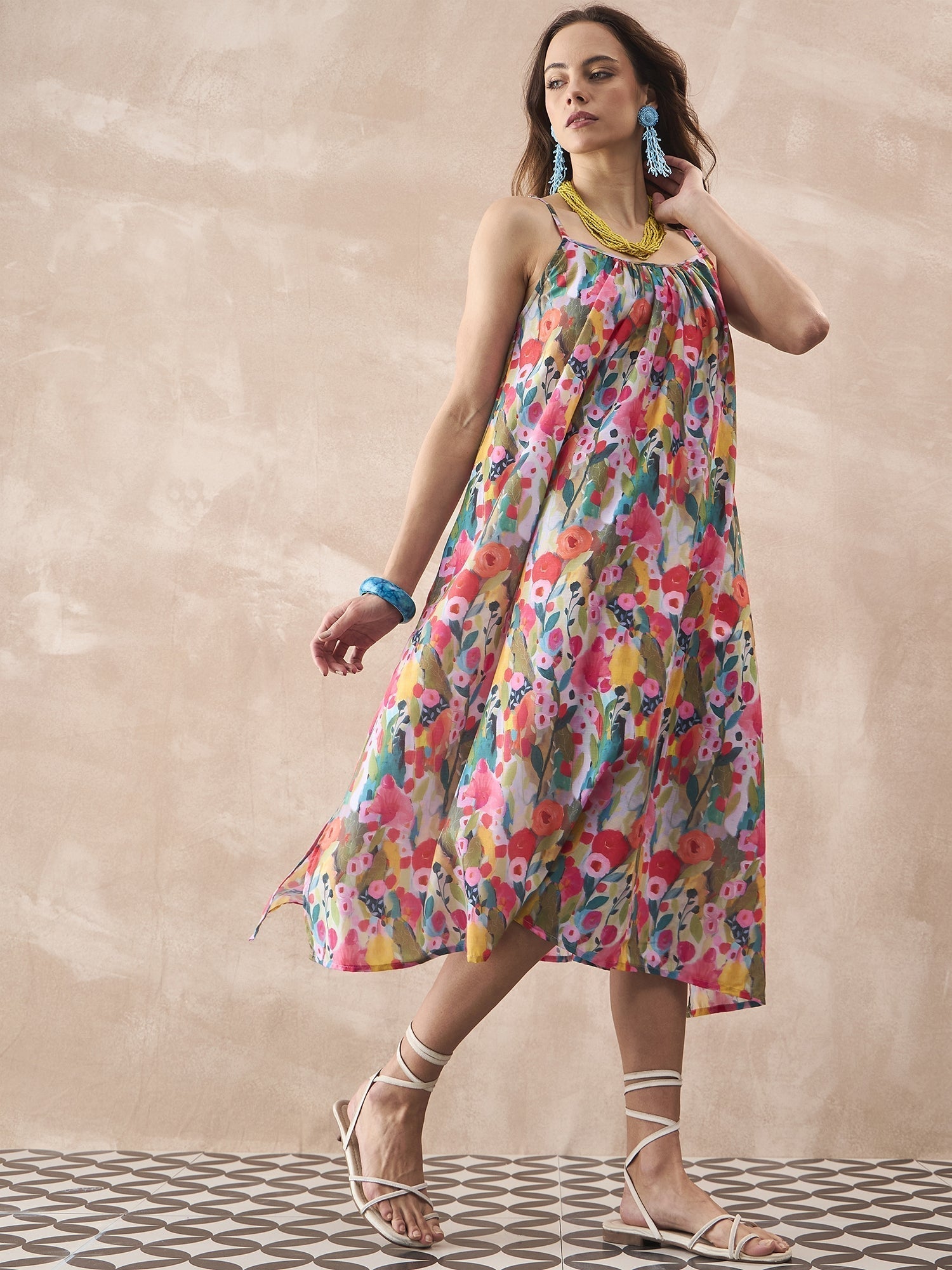 InWeave Multi Flower Strappy Dress 