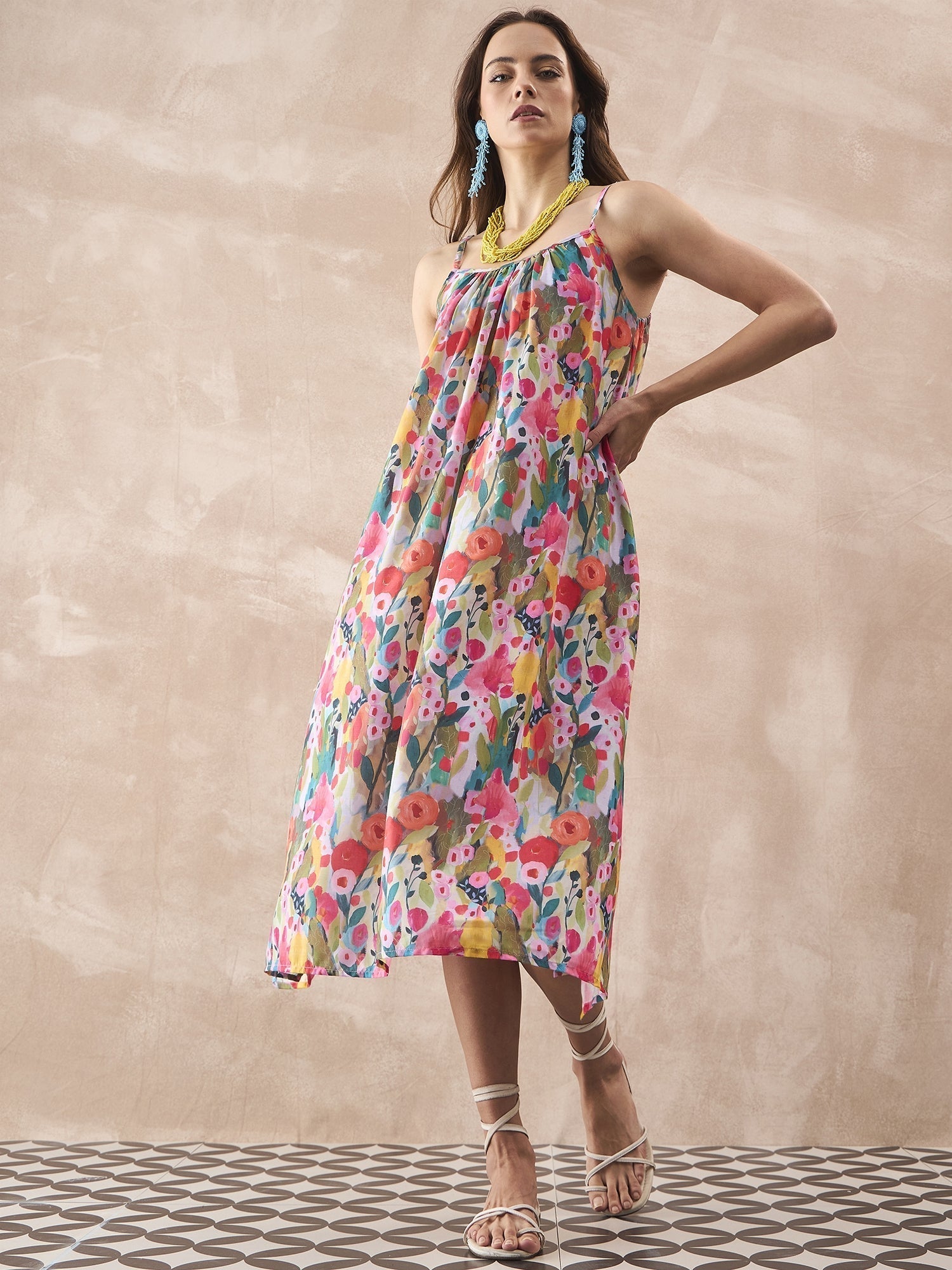 InWeave Multi Flower Strappy Dress 
