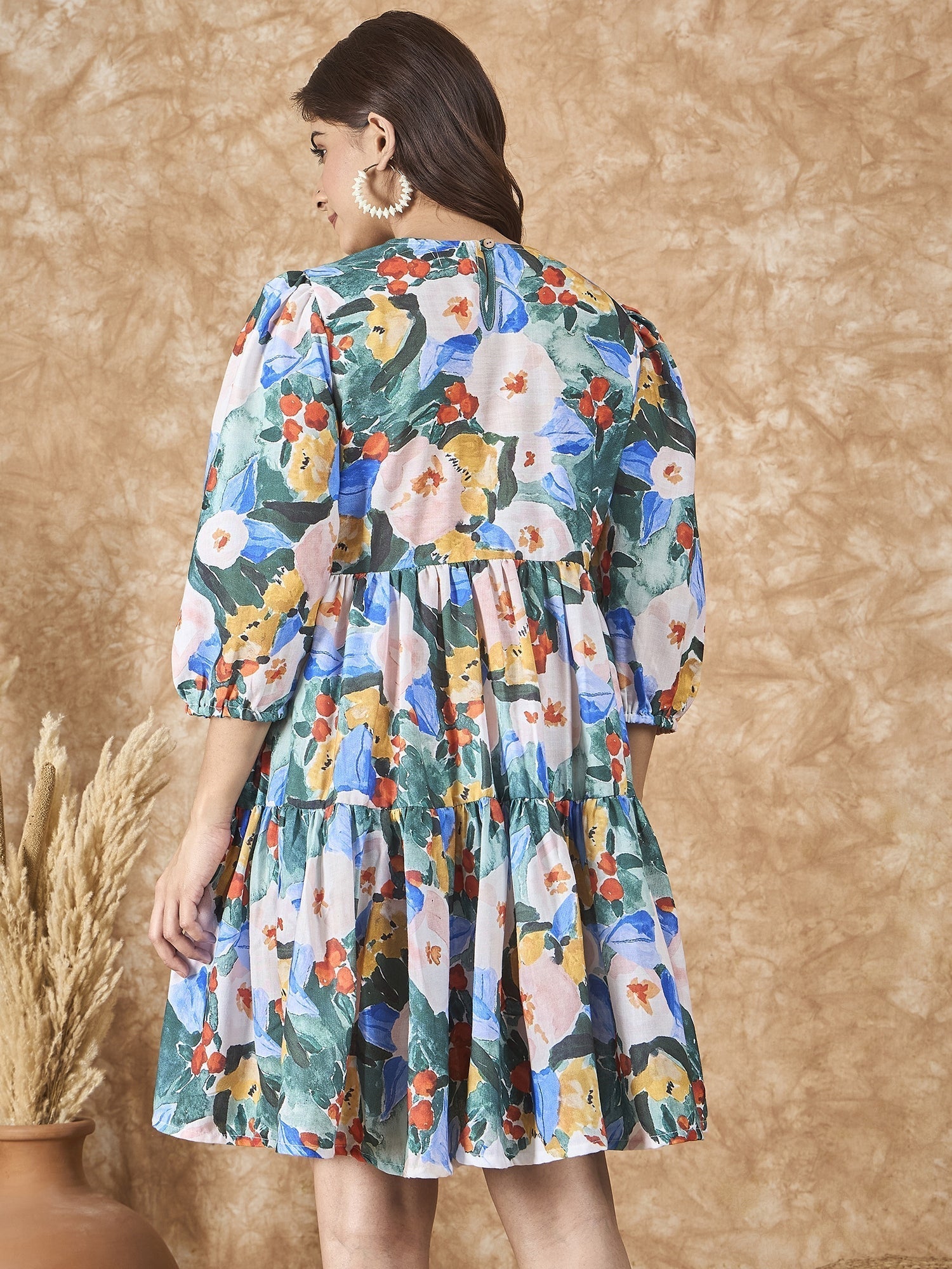InWeave Multi Abstract Short Dress 