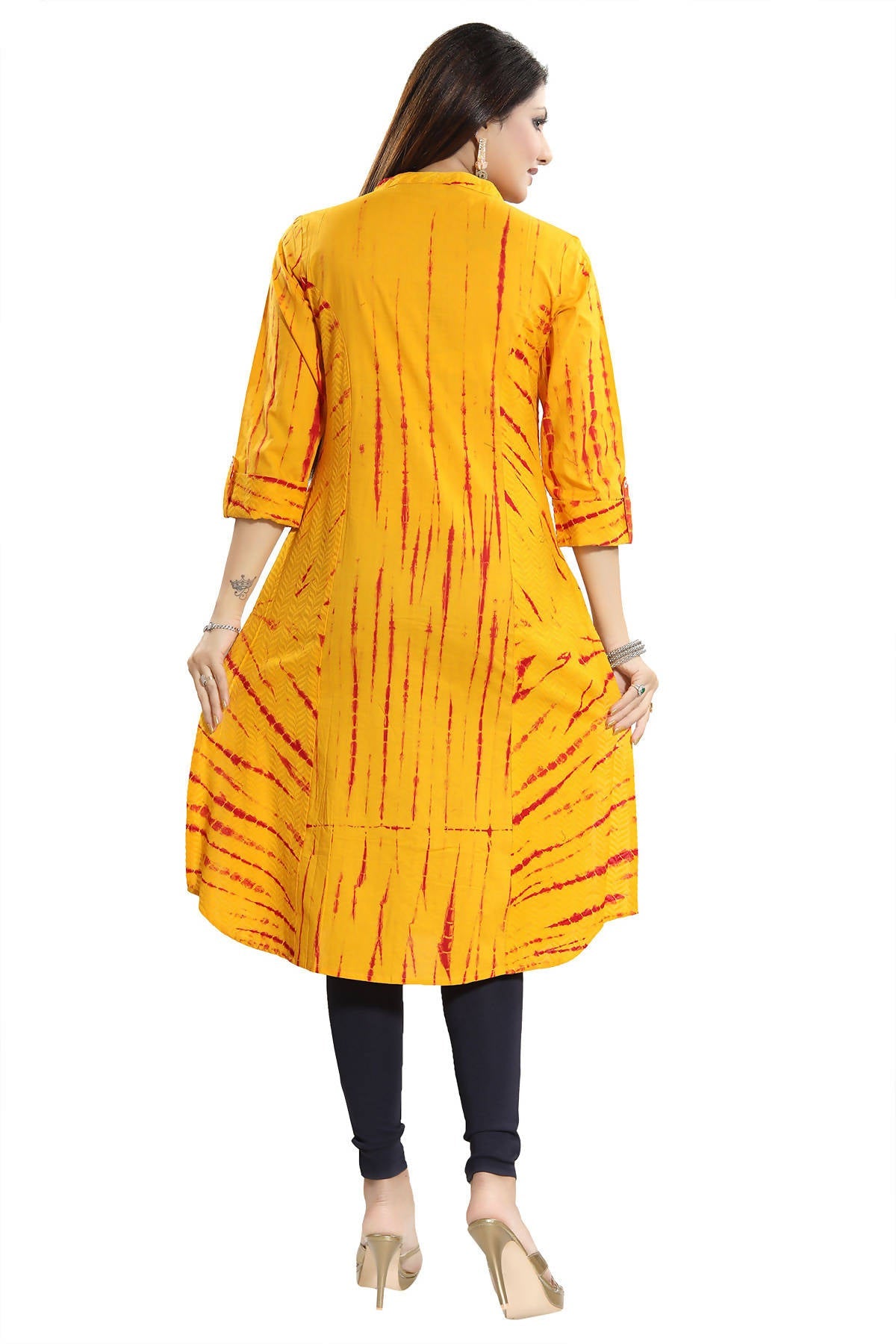 Snehal Creations Yellow Cotton Chikan Embroidery Tunic