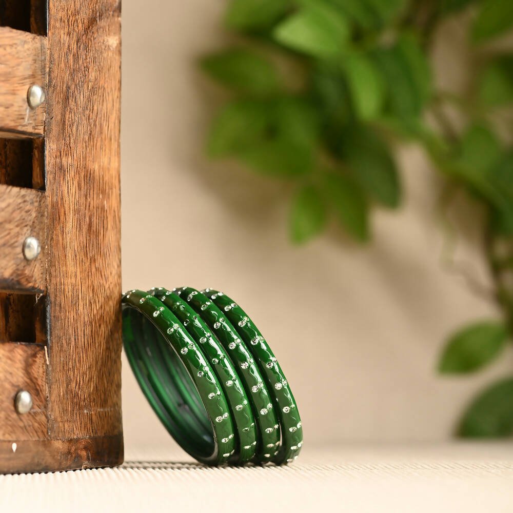 Afast Elegant Bridal & Wedding Party Fashion Bangle/Kada Set, Green, Glass, Pack Of 8 Model No- A37 | Grab2Buy